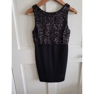 Black sequin mini dress